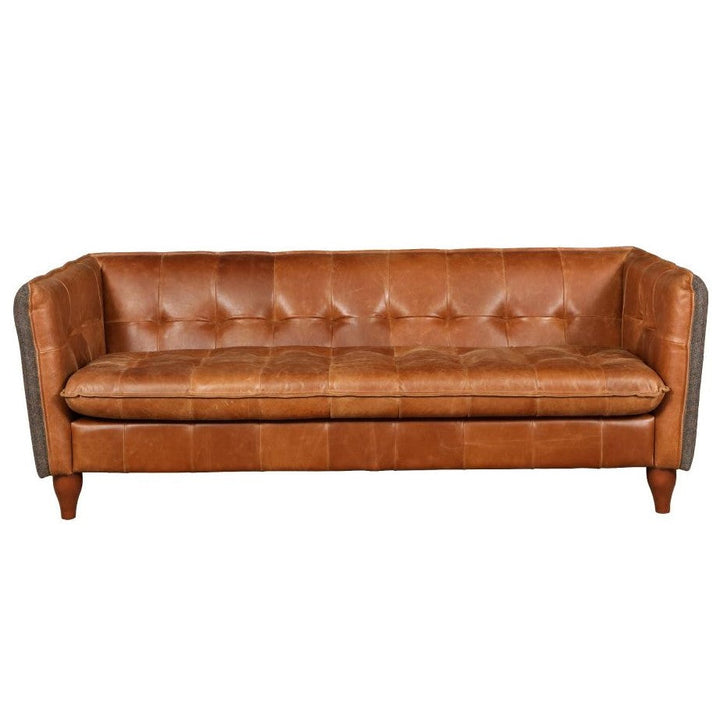 Chester Sofa & Armchair Collection - Vintage Leather & Harris Tweed Options - The Furniture Mega Store 