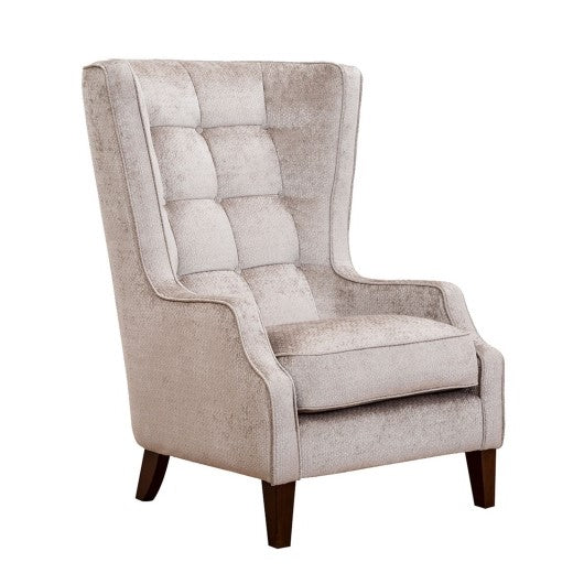 Vesper Throne Winged Fabric Accent Chair - Choice Of Legs - The Furniture Mega Store 