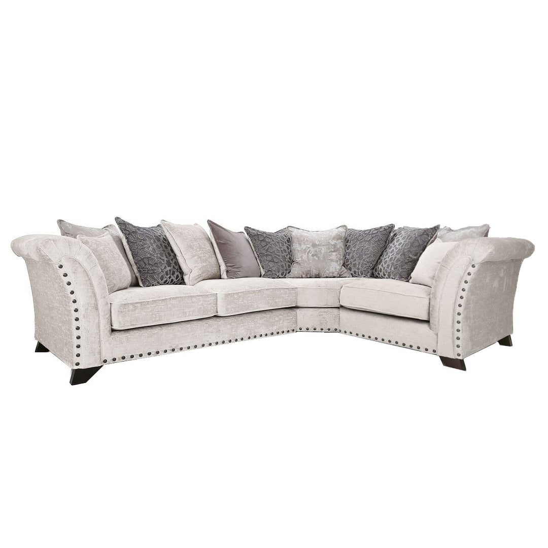 Vesper Corner Sofa - Pillow Or Fixed Back - Choice Of Fabrics & Configuration - The Furniture Mega Store 