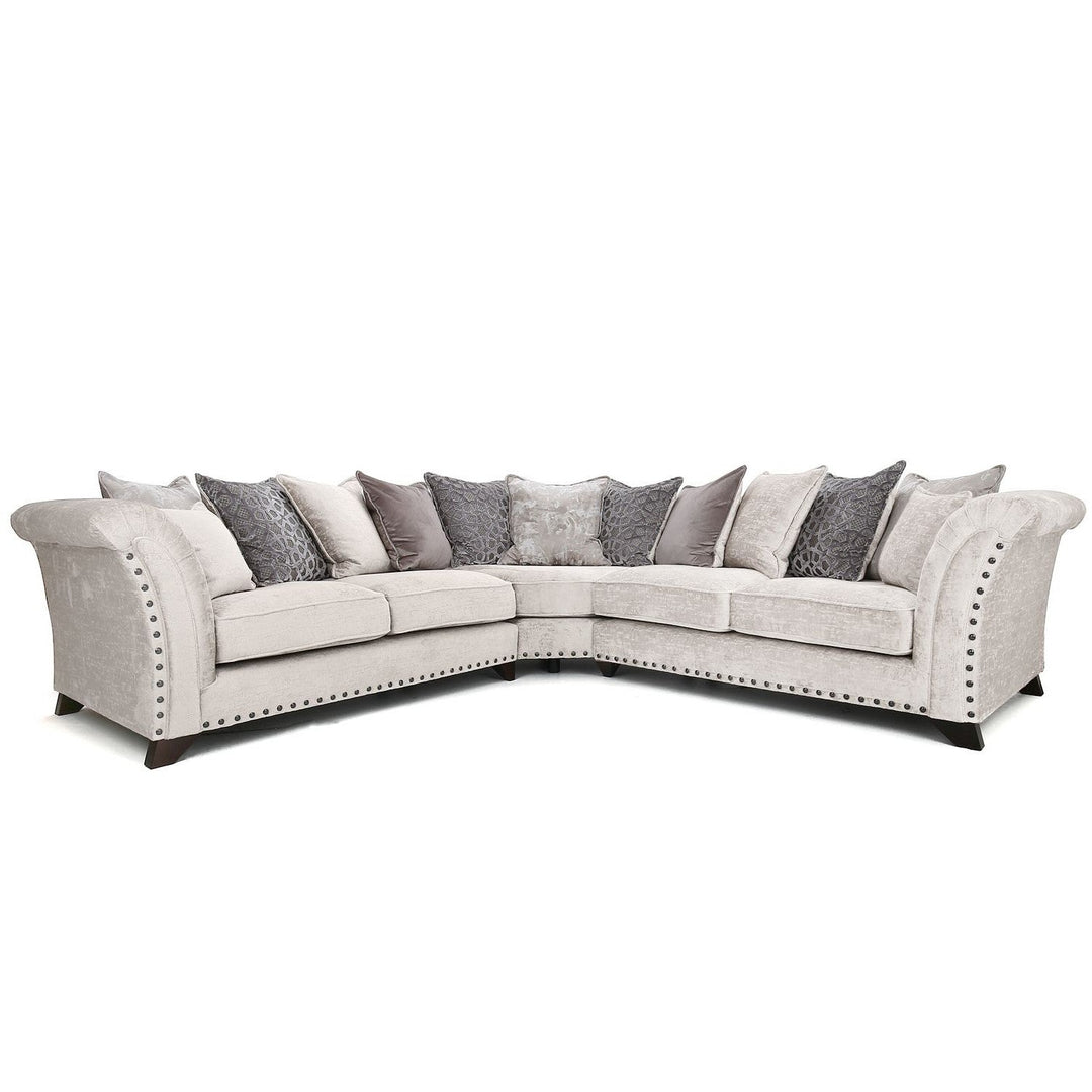 Vesper Corner Sofa - Pillow Or Fixed Back - Choice Of Fabrics & Configuration - The Furniture Mega Store 