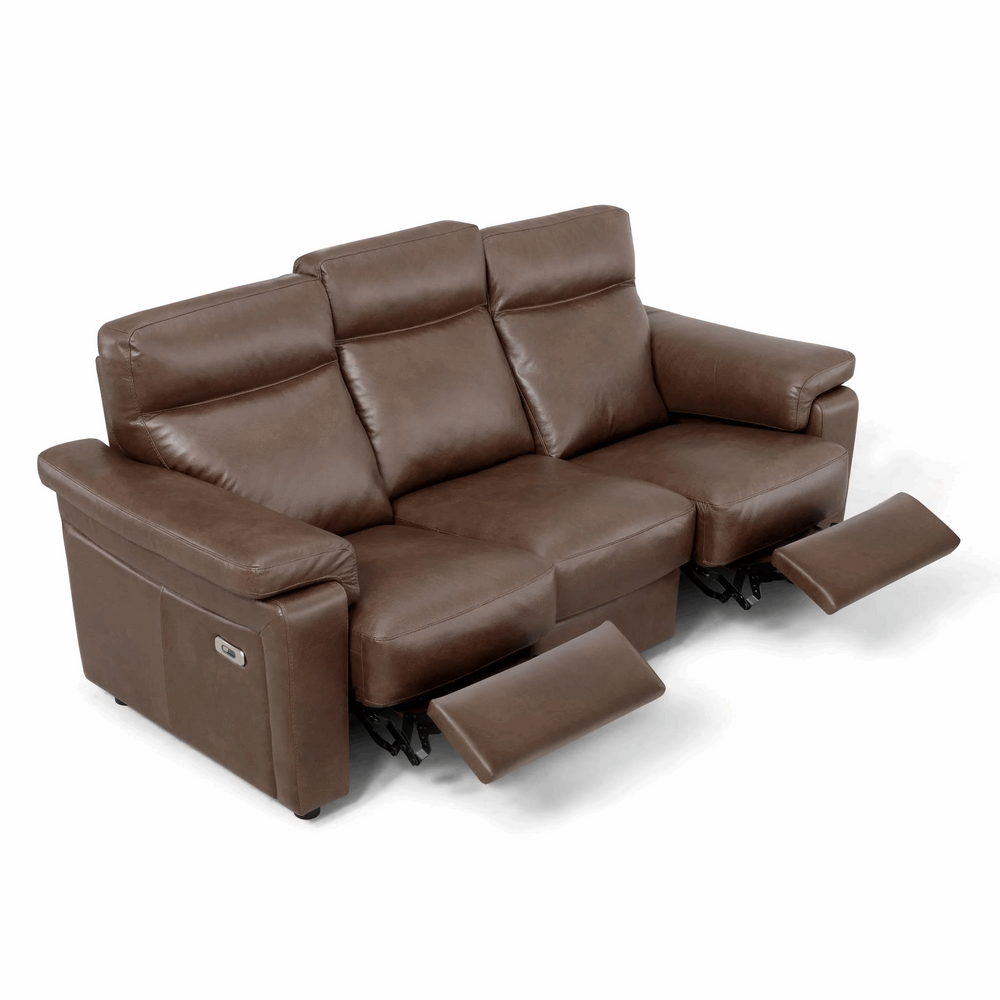 Aliano Luxury Italian Leather Power Recliner Sofa Collection - Choice Of Sizes & Leather - The Furniture Mega Store 