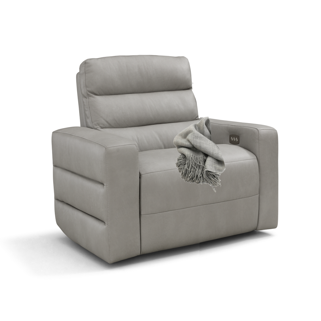 Sardegna Italian Leather Recliner Armchair - Power Recline & Power Adjustable Headrests - The Furniture Mega Store 