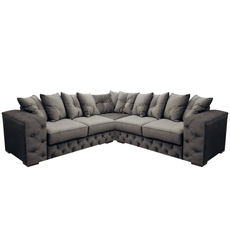 Deluxe Velvet Corner Sofa – Choice Of Colours - The Furniture Mega Store 