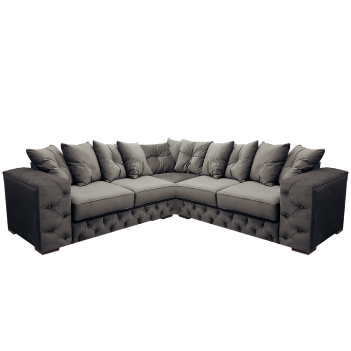 Deluxe Velvet Corner Sofa – Choice Of Colours - The Furniture Mega Store 