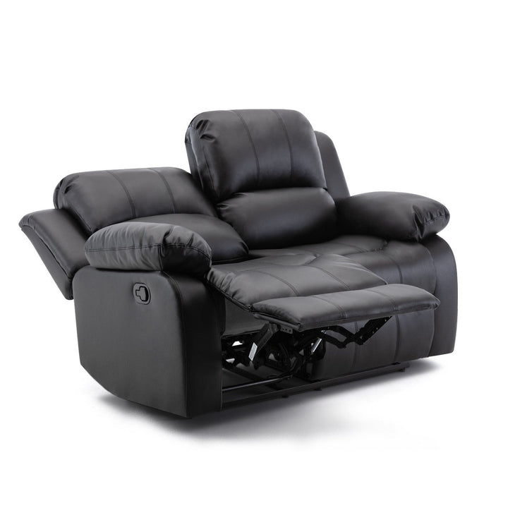 Callino Black Leather Recliner Sofa Set 3 + 2 Seater - The Furniture Mega Store 