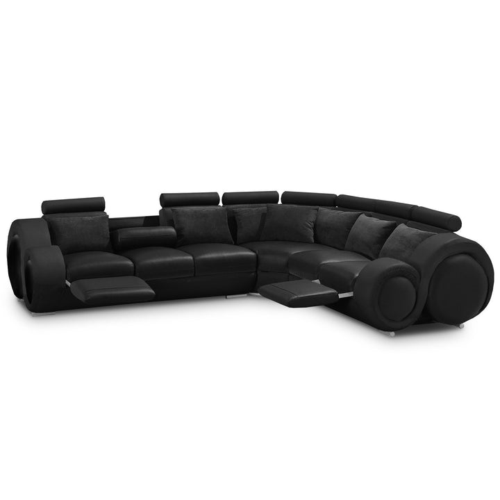 Stylo Corner Reclining Italian Leather Sofa - Various Options - The Furniture Mega Store 