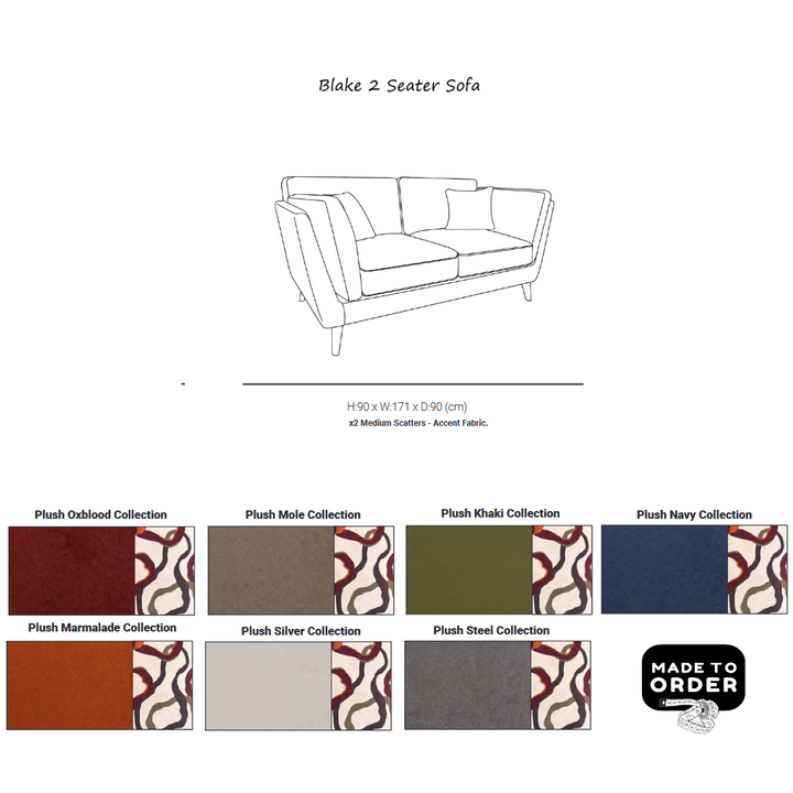 Blake Velvet Sofa Collection - Choice Of Sizes & Colours