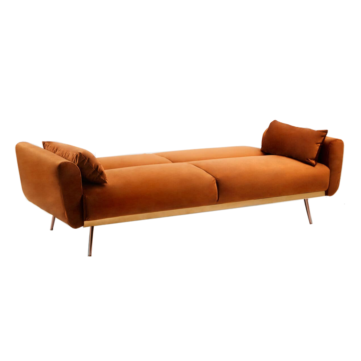 Hatton Sofa Bed - Burnt Orange Velvet