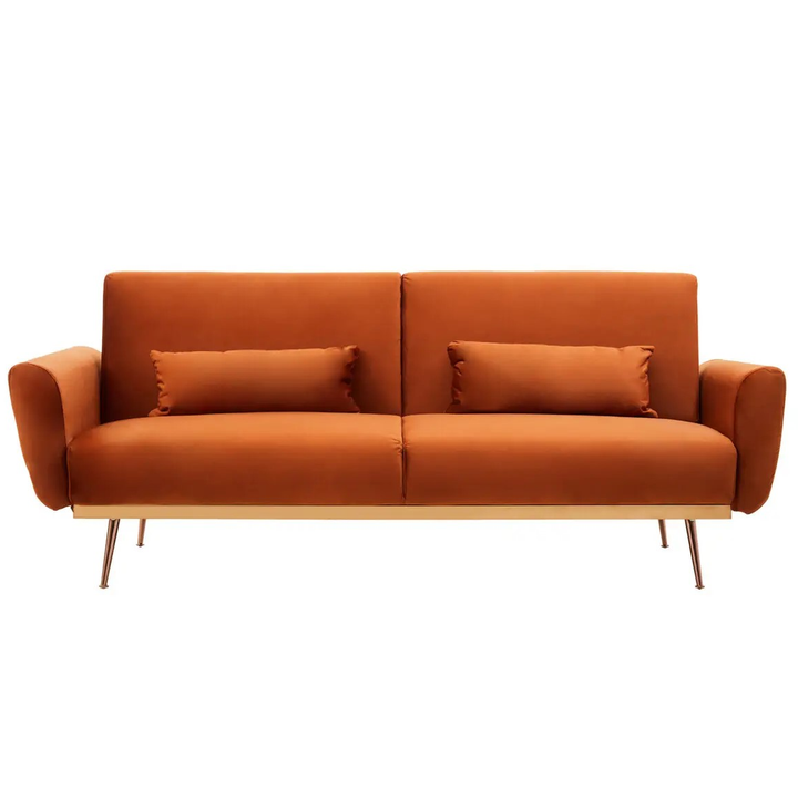 Hatton Sofa Bed - Burnt Orange Velvet