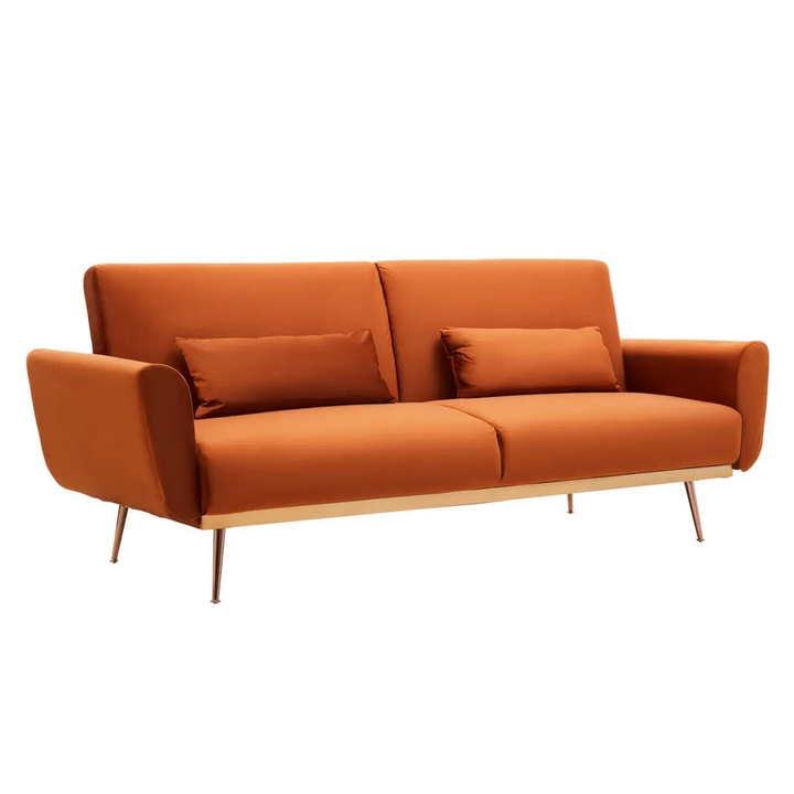 Hatton Sofa Bed - Burnt Orange Velvet