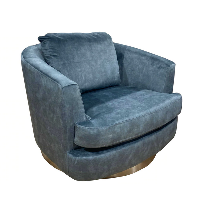 Bond Swivel Chair - Choice Of Fabrics & Chrome Or Gold Base - The Furniture Mega Store 