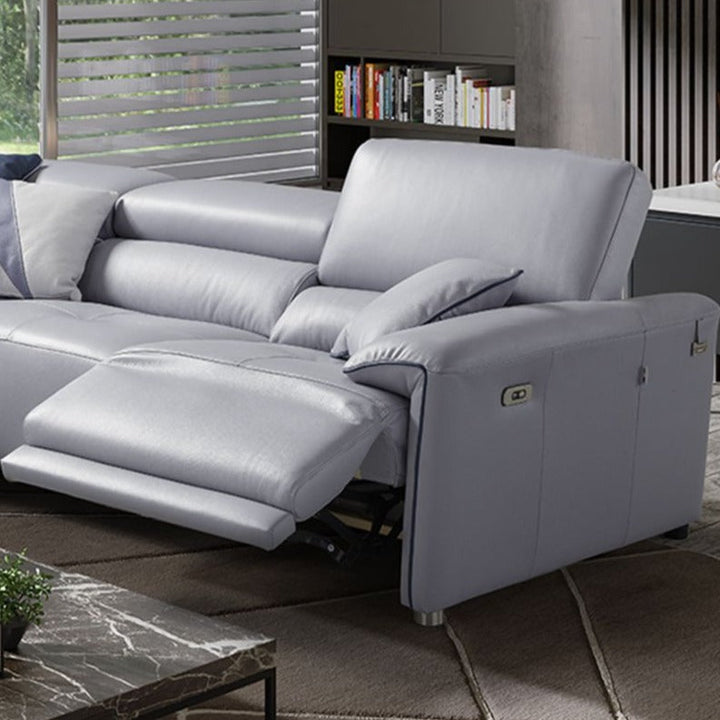 Brooklyn Italian Leather Power Recliner Corner Chaise End Sofa - Various Options - The Furniture Mega Store 