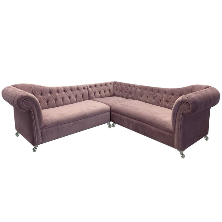 Iris Velvet Corner Sofa - Choice Of Colours - The Furniture Mega Store 