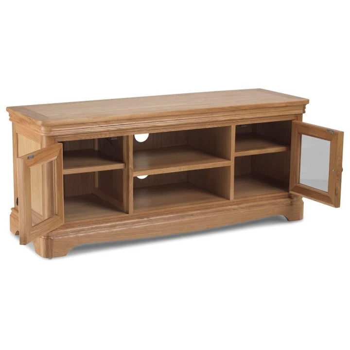 Cannes Natural Oak 2 Door Large TV Unit - 120cm - The Furniture Mega Store 