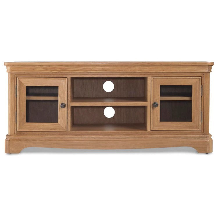 Cannes Natural Oak 2 Door Large TV Unit - 120cm - The Furniture Mega Store 