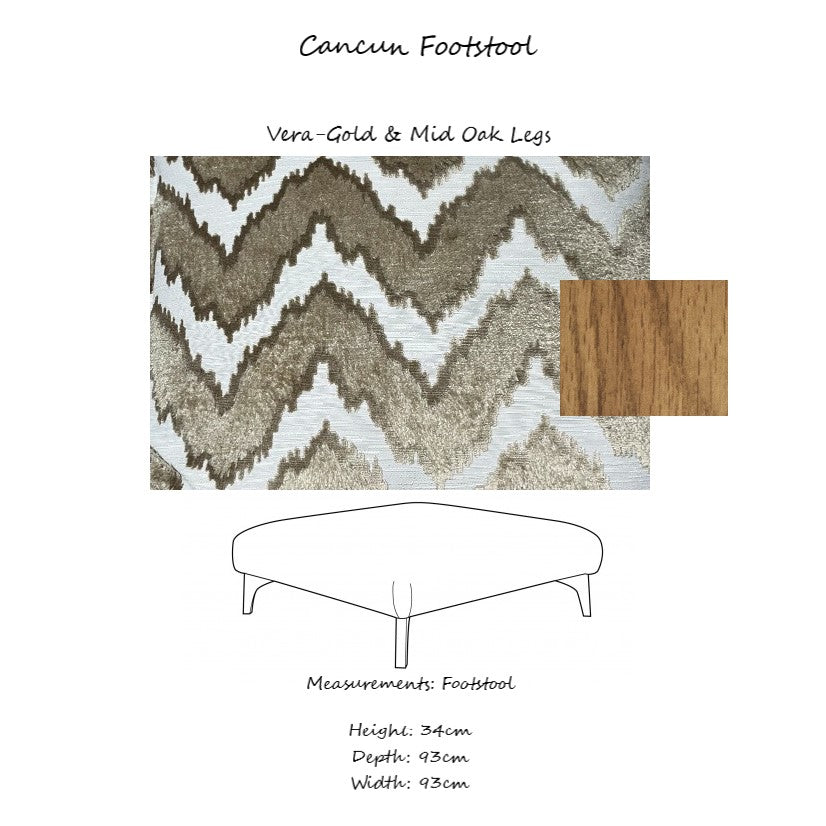 Cancun Fabric Footstool - Choice Of Fabrics - The Furniture Mega Store 