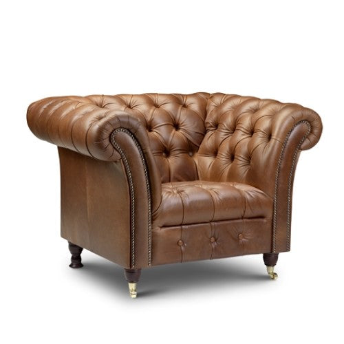 Westminster Buttoned Vintage Leather Chesterfield Chair Collection - The Furniture Mega Store 