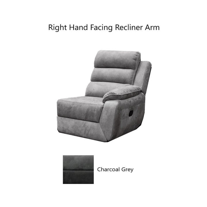 Ellis Corner Modular Fibre Fabric Recliner Sofa - Manual Or Power + USB Charging Port - The Furniture Mega Store 