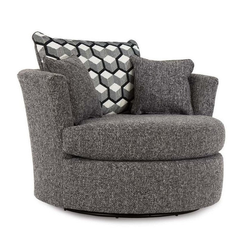 Charlotte Fabric Swivel Chair - Choice Of Sizes & Fabrics - The Furniture Mega Store 