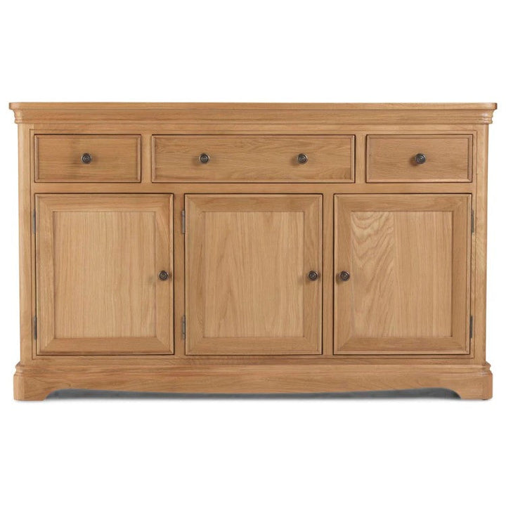 Cannes Natural Oak Large 3 Door Sideboard - The Furniture Mega Store 