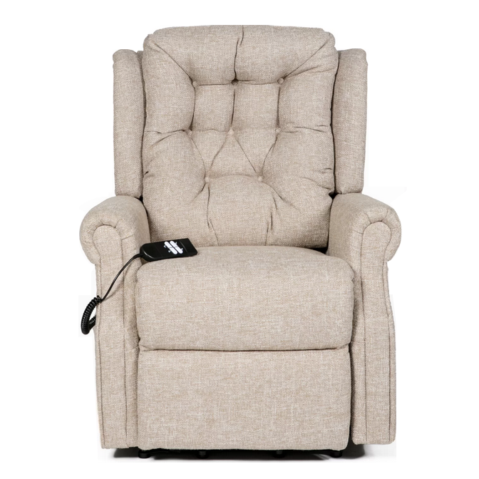 Belvedere Natural Fabric Dual Motor Riser Recliner Chair - Choice Of Sizes - The Furniture Mega Store 