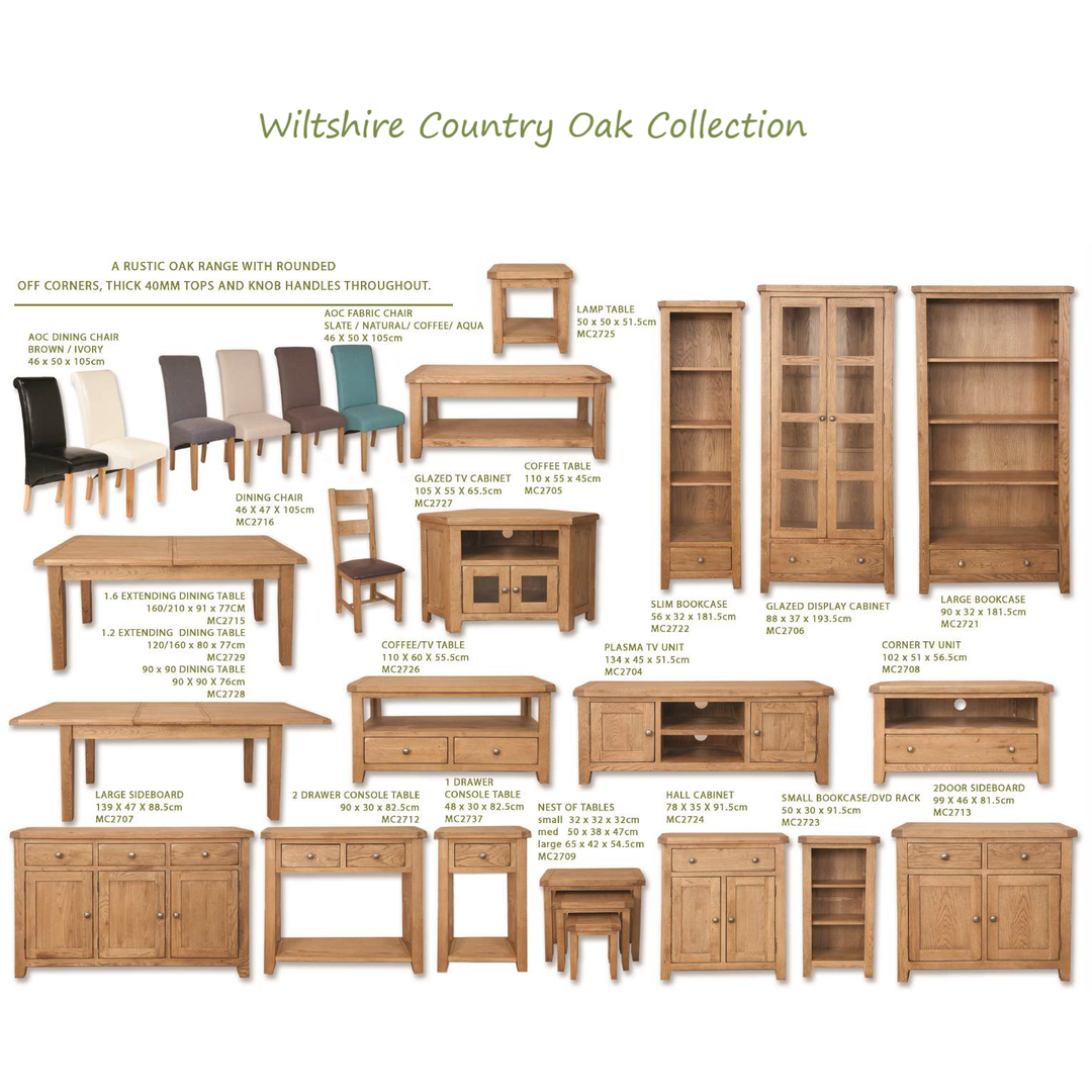 Wiltshire Country Oak 1.6 Extending Dining Table - The Furniture Mega Store 