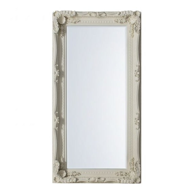 Carved Louis Leaner Mirror Cream - The Furniture Mega Store 