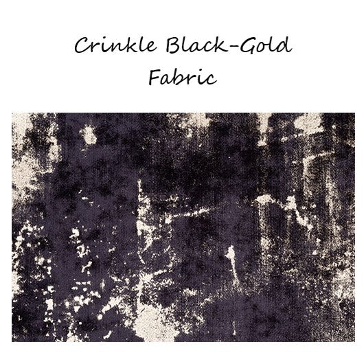 Crinkle Black-Gold Fabric Throne Winged Accent Chair - Choice Of Legs - The Furniture Mega Store 