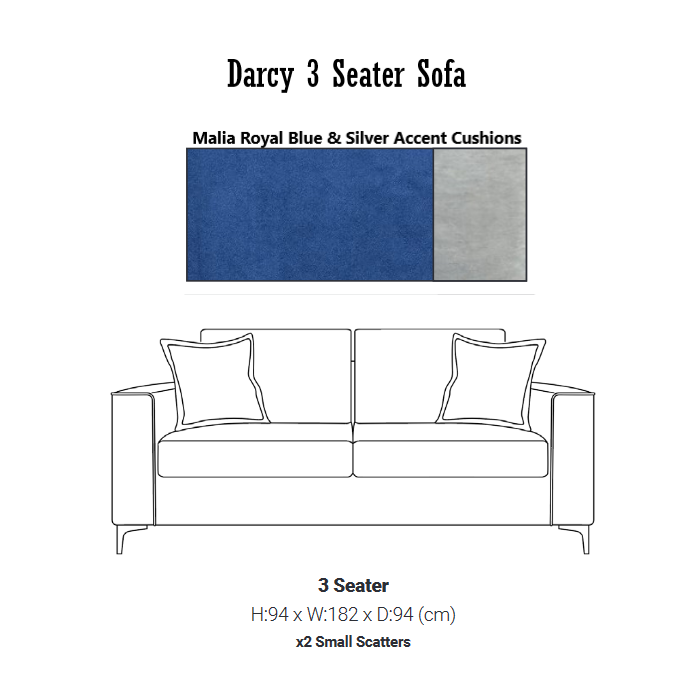 Darcy Velvet Sofa & Armchair Collection - Choice Of Colours - The Furniture Mega Store 