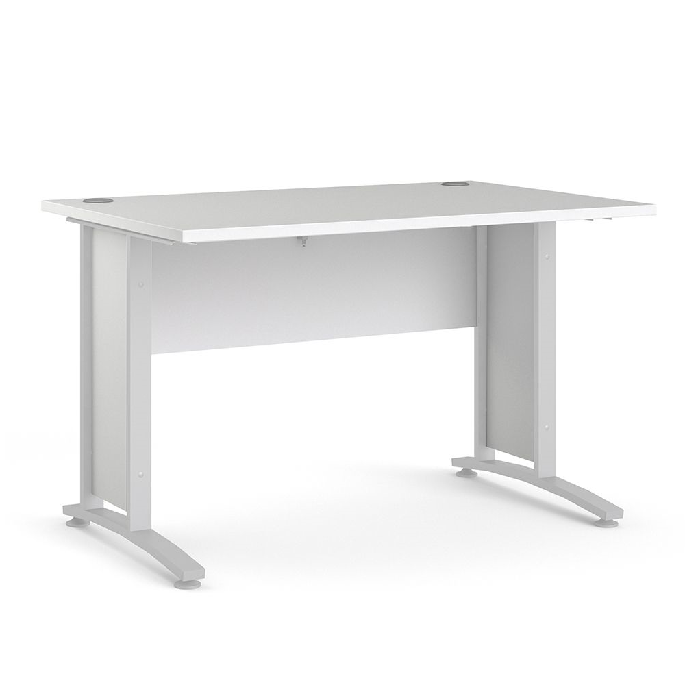 Pria White Desk 120cm - White Legs