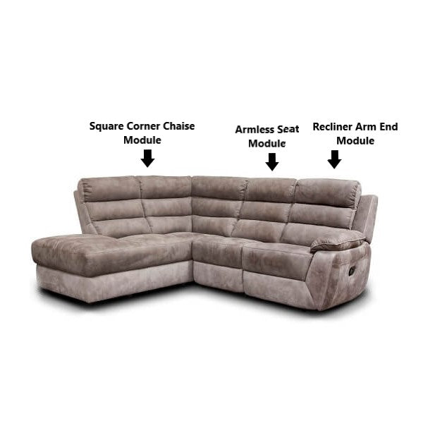 Ellis Modular Fabric Recliner Sofa & Chair Collection - Power With USB Charging Ports - The Furniture Mega Store 