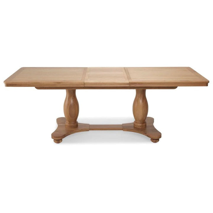 Cannes Natural Oak Extending Pedestal Dining Table - The Furniture Mega Store 