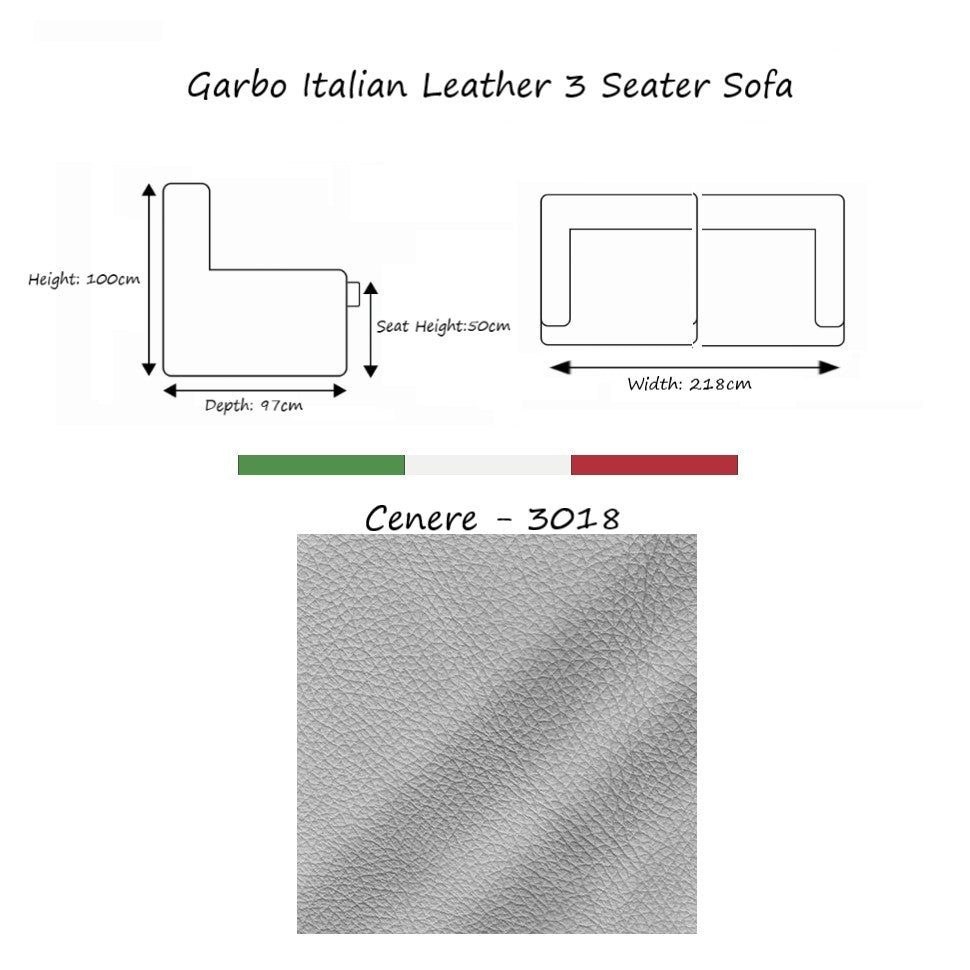 Garbo Luxury Italian Leather Sofa Collection - Various Options - The Furniture Mega Store 