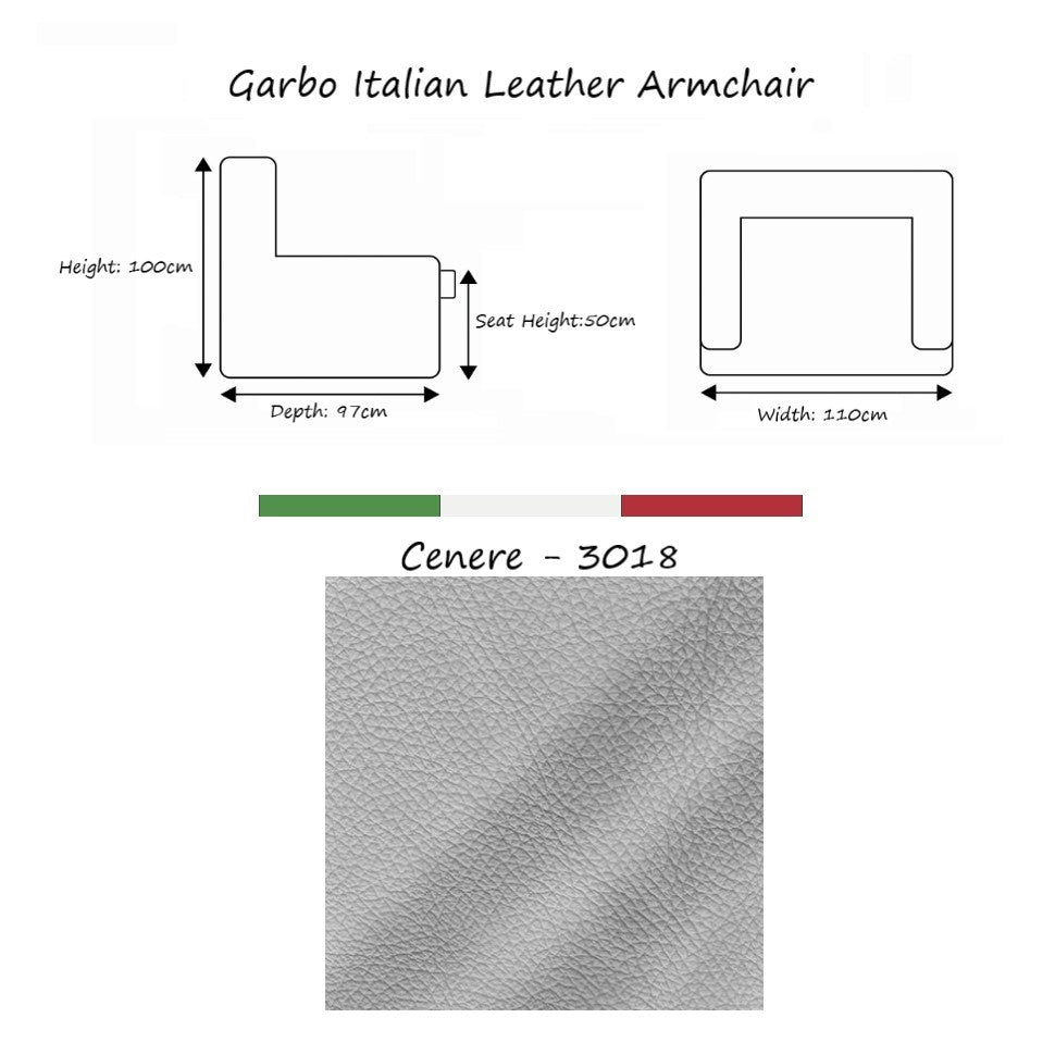 Garbo Luxury Italian Leather Sofa Collection - Various Options - The Furniture Mega Store 