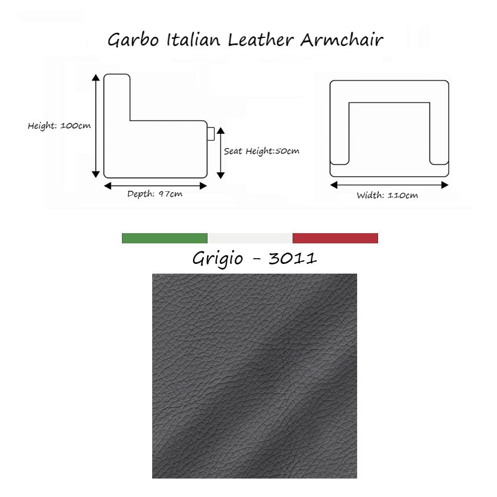 Garbo Luxury Italian Leather Sofa Collection - Various Options - The Furniture Mega Store 