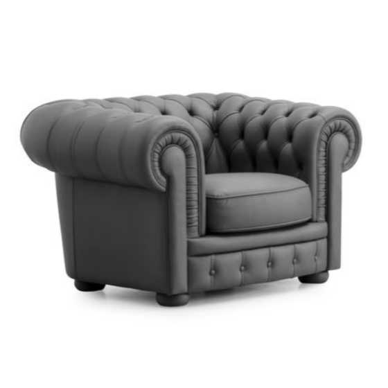 Victoria Italian Leather Chesterfield Armchair - Choice Of Leathers - The Furniture Mega Store 