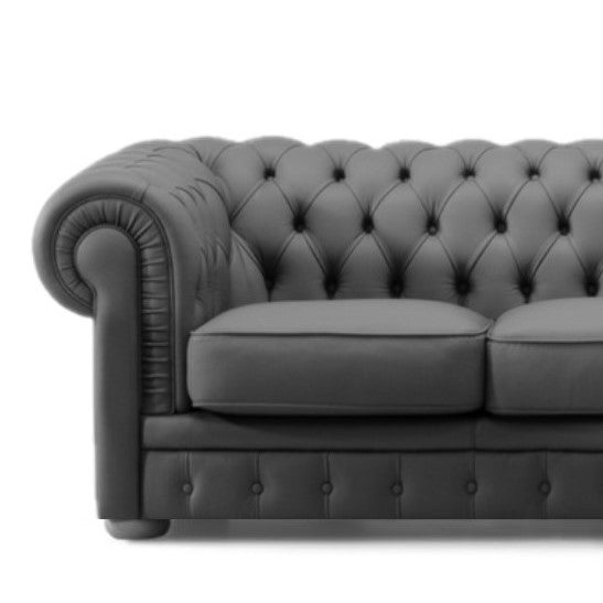 Victoria Italian Leather Corner Chesterfield Sofa - Choice Of Leathers - The Furniture Mega Store 