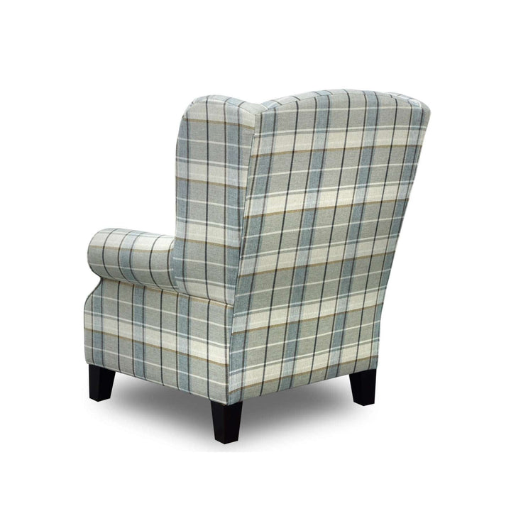 Floyd Check Fabric Wing Back Occasional Chair - The Furniture Mega Store 