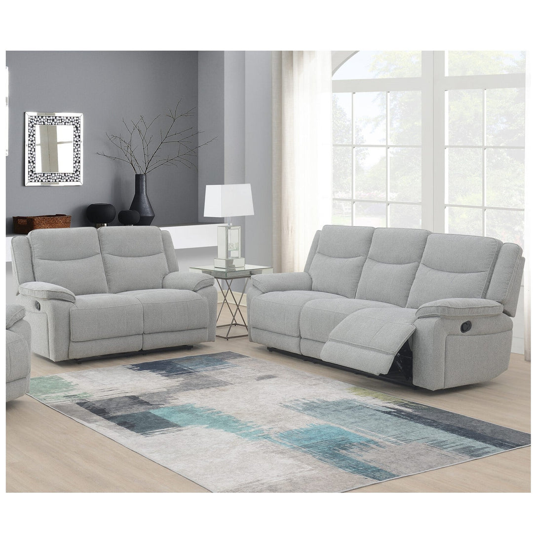 Gracy Fabric Recliner 3 Seater & 2 Seater Sofa Set - Light Grey - The Furniture Mega Store 