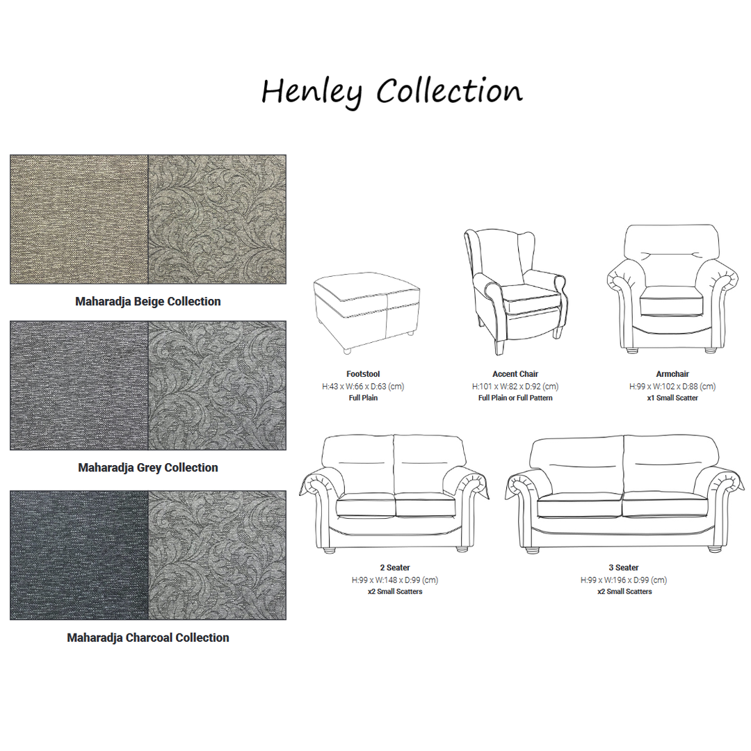 Henley Wingback Armchair - Choice Of Fabrics & Feet - The Furniture Mega Store 