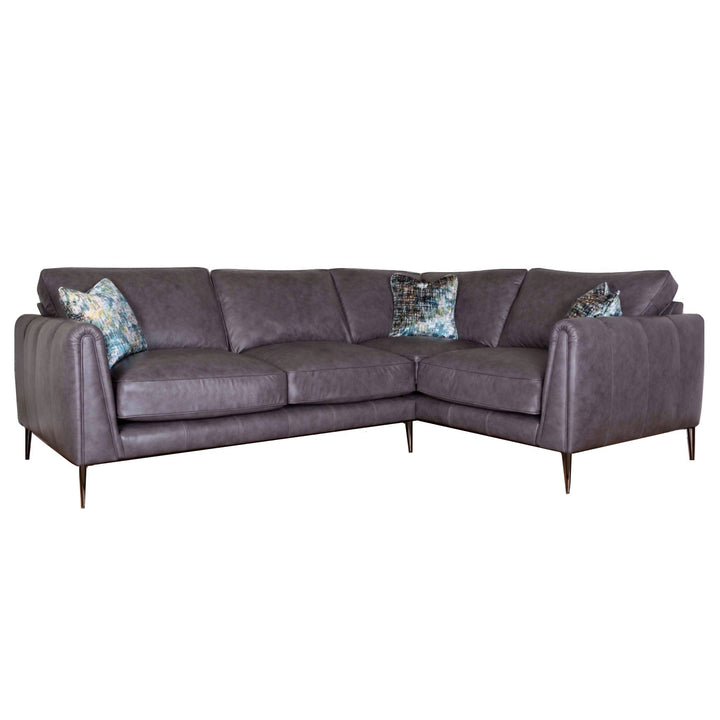 Harlow Leather Corner Sofa Collection - Choice Of Leathers & Feet - The Furniture Mega Store 