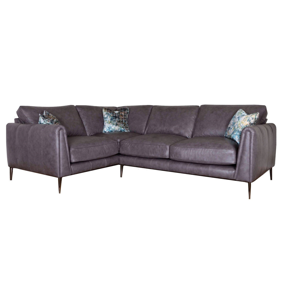 Harlow Leather Corner Sofa Collection - Choice Of Leathers & Feet - The Furniture Mega Store 