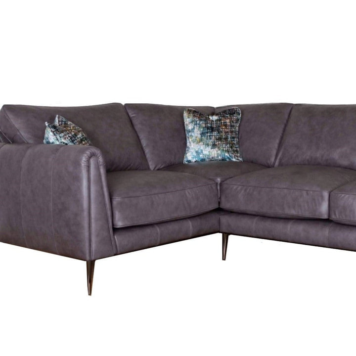 Harlow Leather Corner Sofa Collection - Choice Of Leathers & Feet - The Furniture Mega Store 