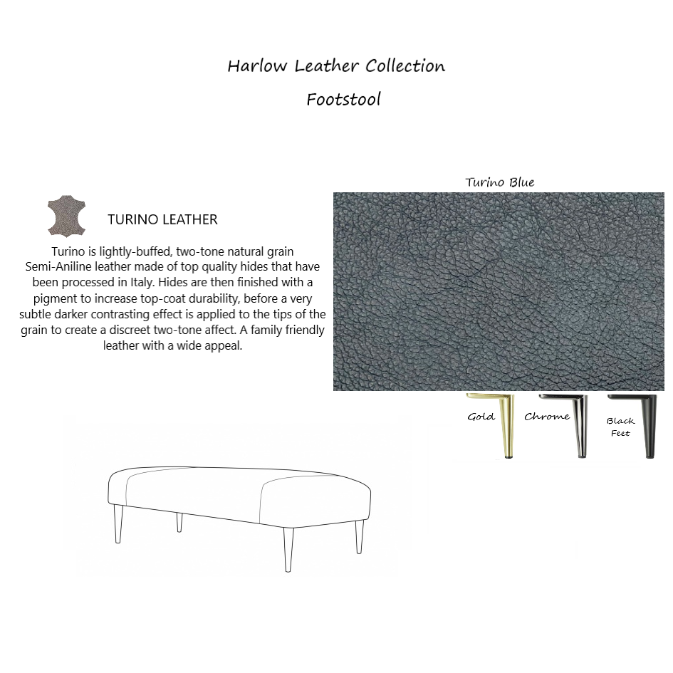 Harlow Leather Footstool - The Furniture Mega Store 