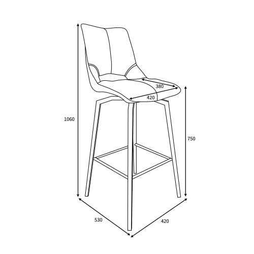 Mako Yellow & Grey Stitch Leather Swivel Bar Stool - The Furniture Mega Store 