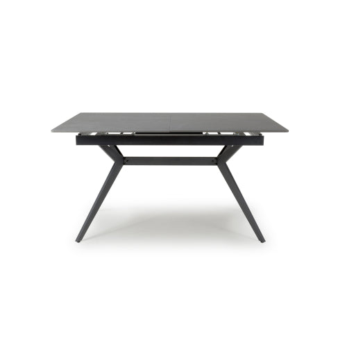 Amour Grey Sintered Stone Cross Base Extending Dining Table - 140cm To 180cm - The Furniture Mega Store 