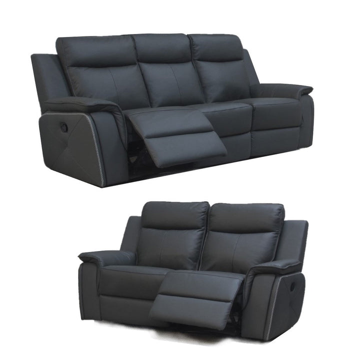 Clayton Leather 3 Seater & 2 Seater Recliner Sofa Set - The Furniture Mega Store 