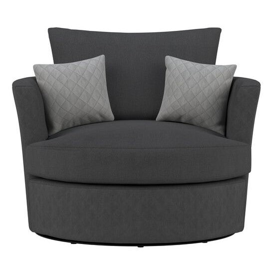 Lucy Fabric Swivel Chair - Choice Of Colours - The Furniture Mega Store 