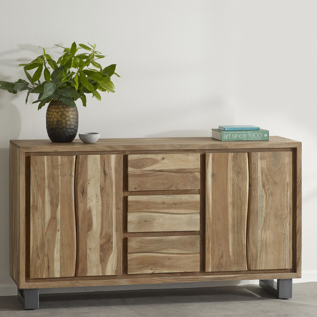 Prague Live Edge Extra Large 2 Door 3 Drawer Sideboard - The Furniture Mega Store 