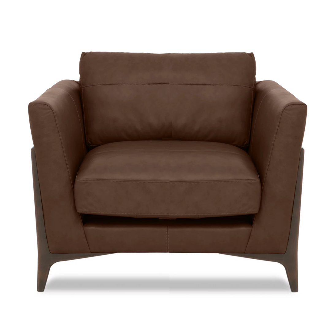 Ren Leather Collection Armchair - Choice Of Leathers & Feet - The Furniture Mega Store 